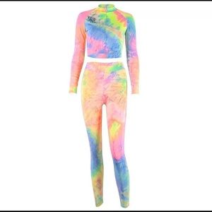 2pc cropped top legging set